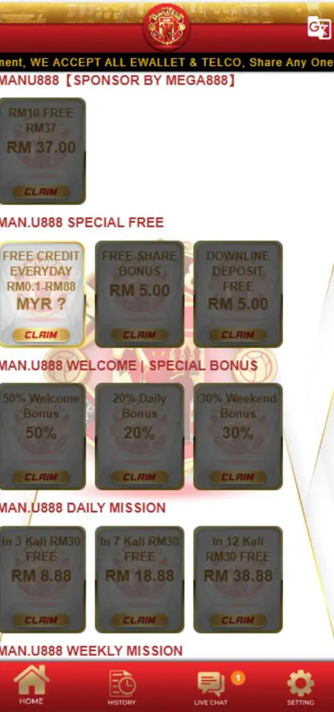 JomKiss - Manu888 Casino - Promotion - JomKiss77