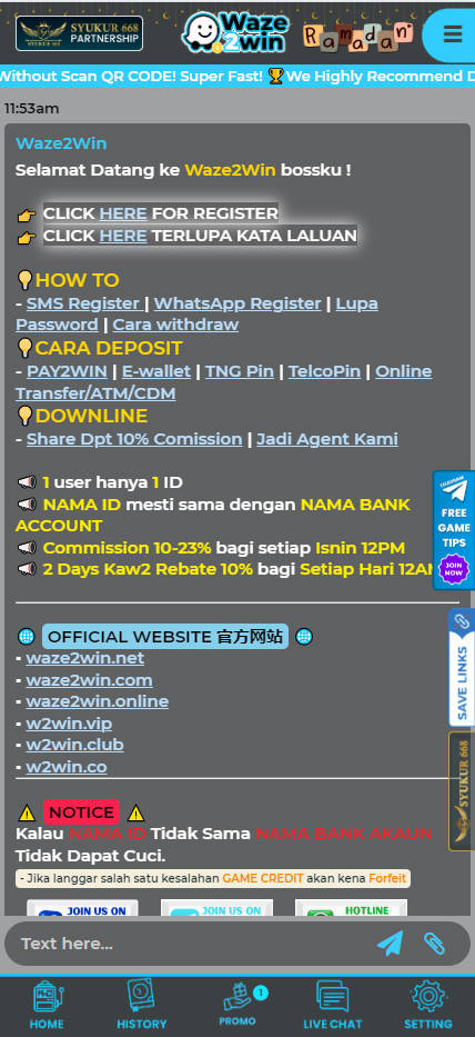 Waze2Win - Livechat - jomkiss77