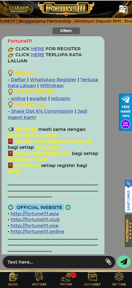 Fortune111 - Livechat - jomkiss77