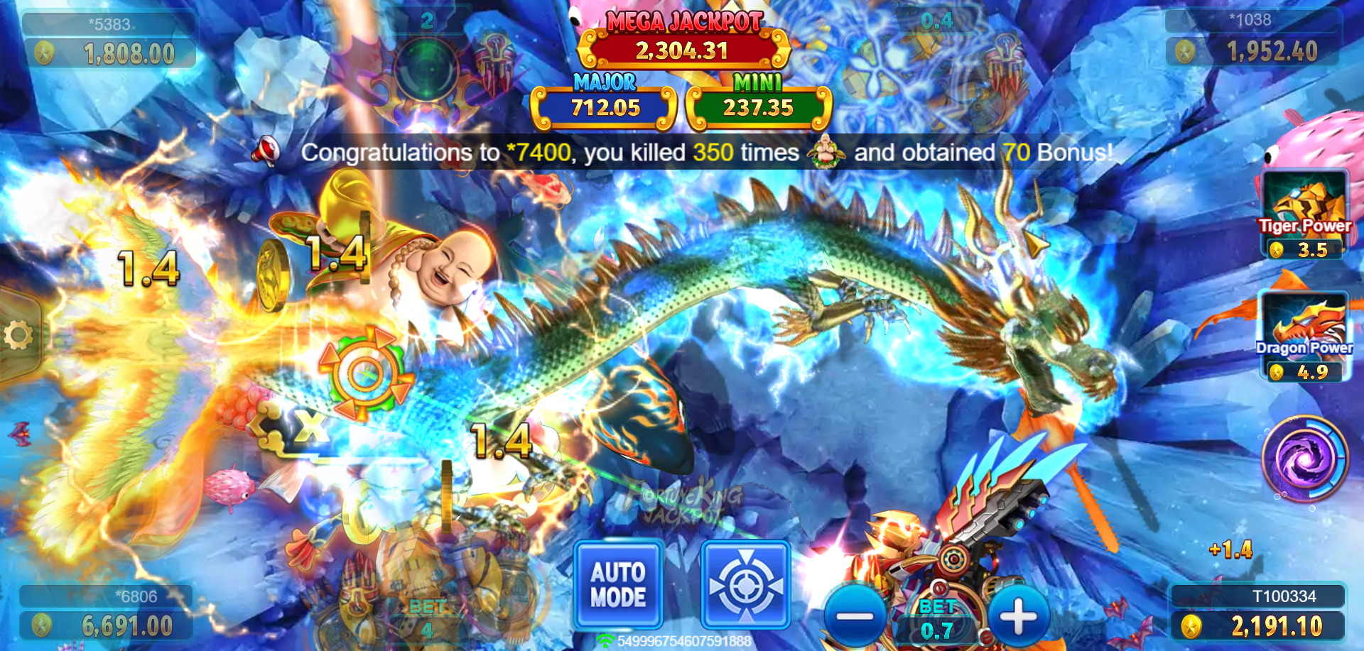 Fortune King Jackpot Fishing - Thunder Dragon - jomkiss77