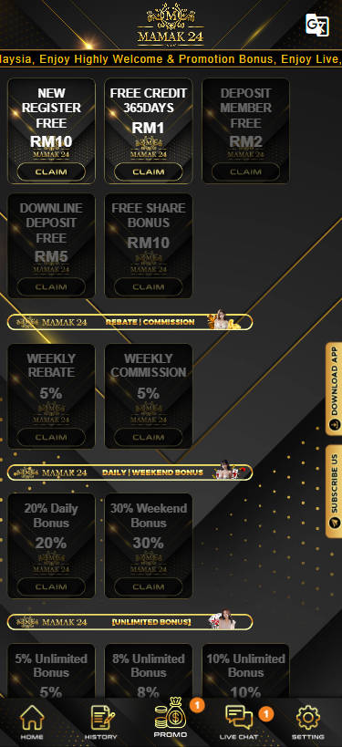 Mamak24 Casino - Promotion - jomkiss77