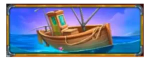 JomKiss - Lucky Fishing Megaways Slot - Fishing Boat Symbol - JomKiss77