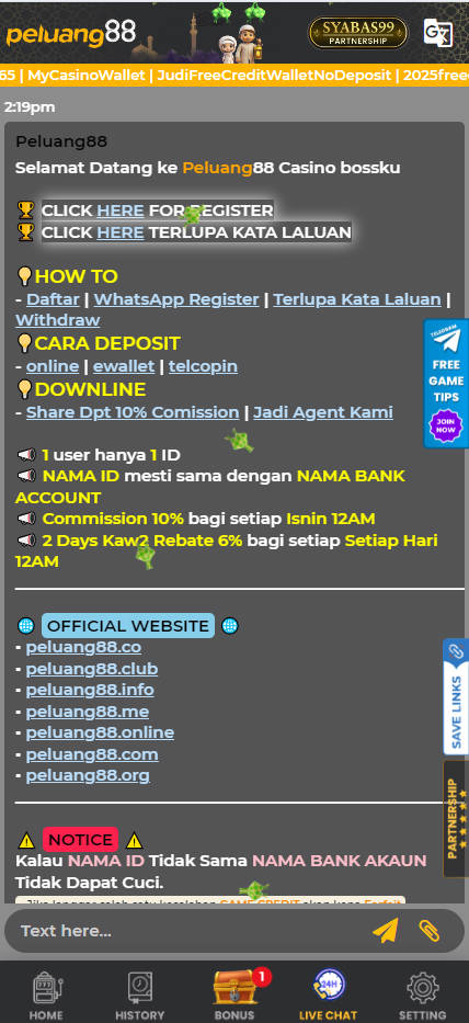Peluang88 - Livechat - jomkiss77